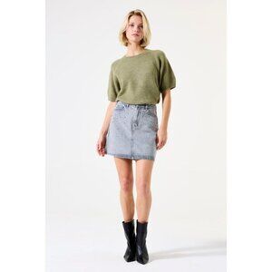 NWT GARCIA SAGE Green Short Sleeve Pullover Knit